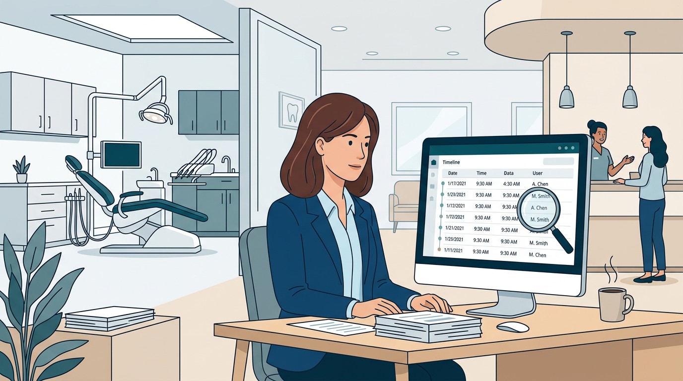 Digital audit trail showing transaction history