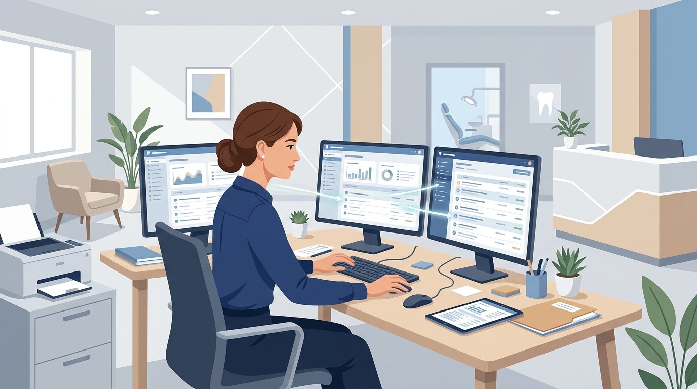 Dental office manager reconciling BCBS dental payment