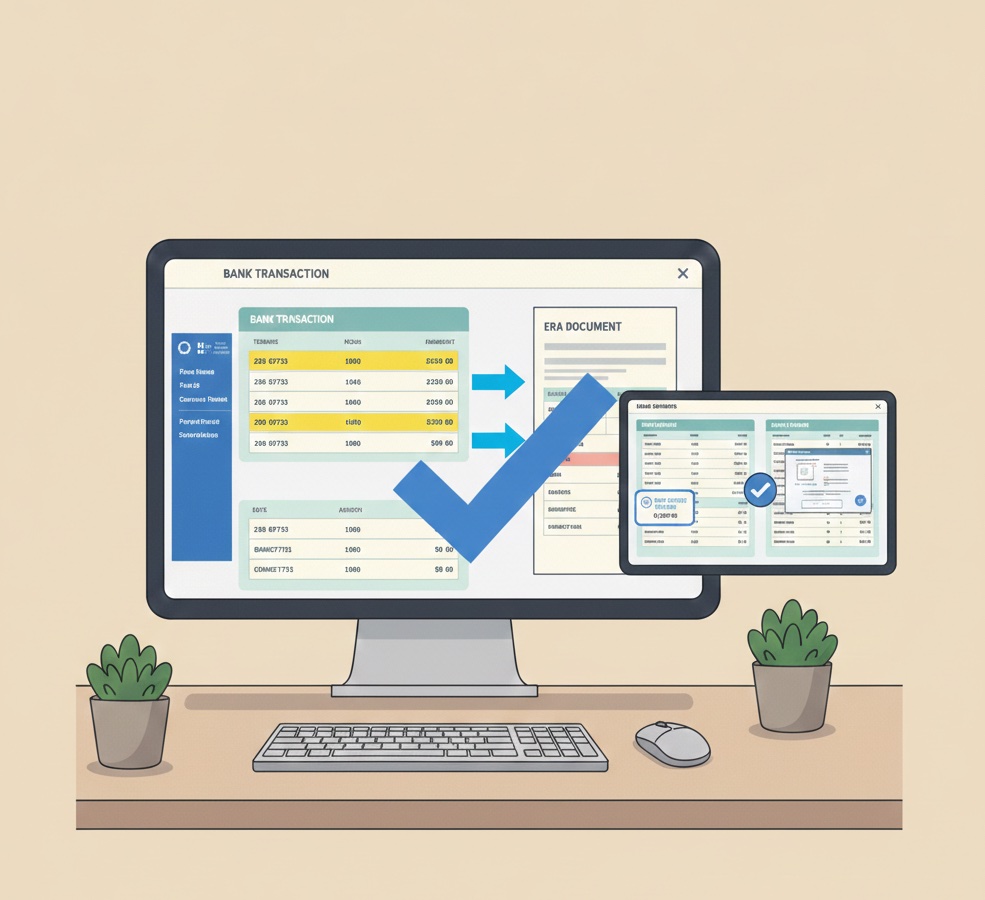 Dental office reconciling Cigna insurance payment on computer