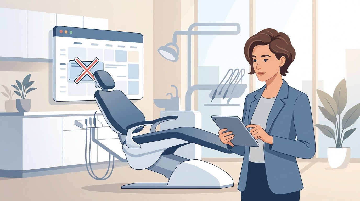 Empty dental chair representing missed appointment cost