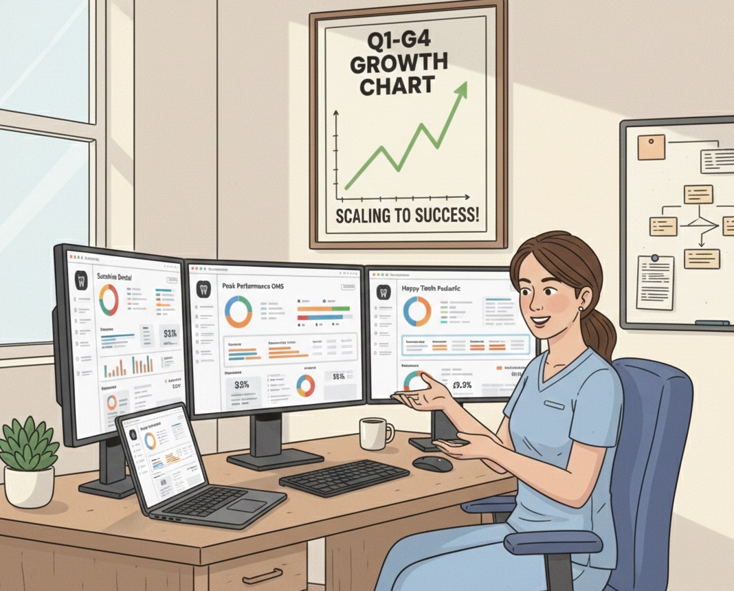Bookkeeper scaling dental practice serving multiple clients efficiently