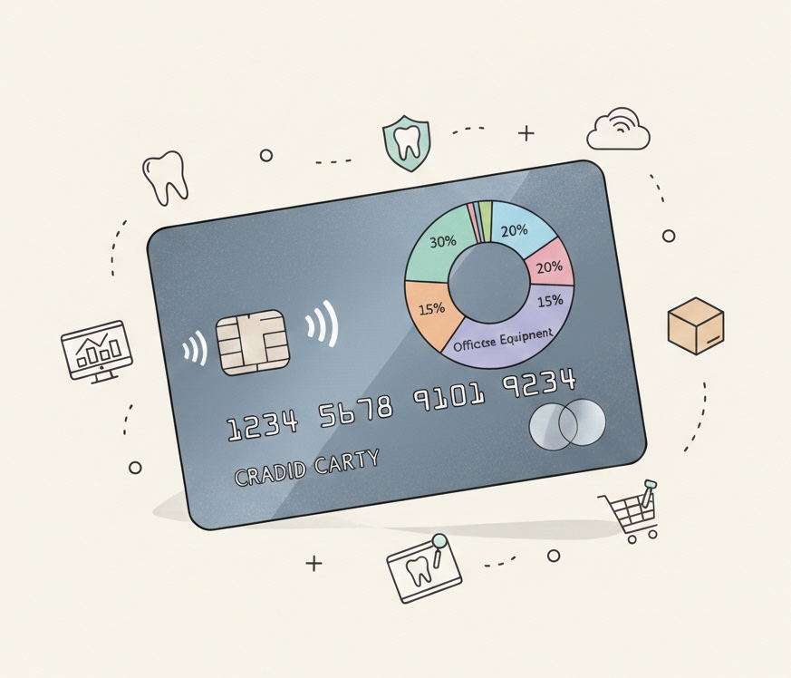 Dental practice owner reviewing merchant fee statement