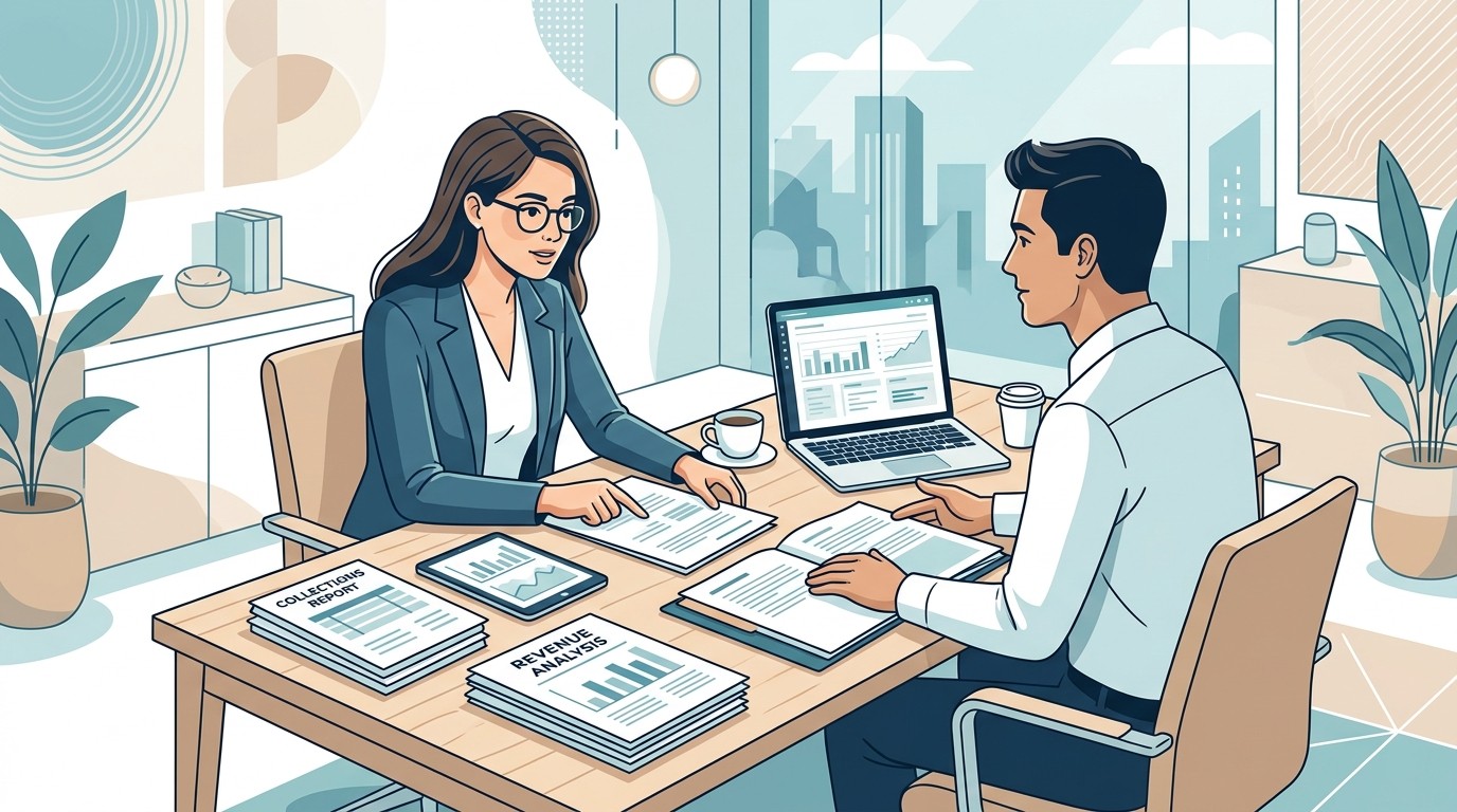 Dental practice buyer asking detailed questions about collections during due diligence